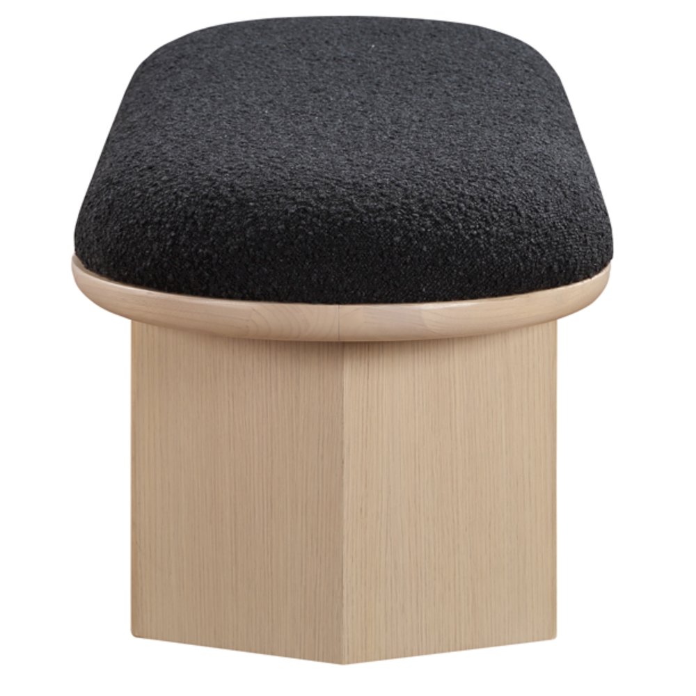 Wilshire Black Boucle Fabric Bench. Picture 5