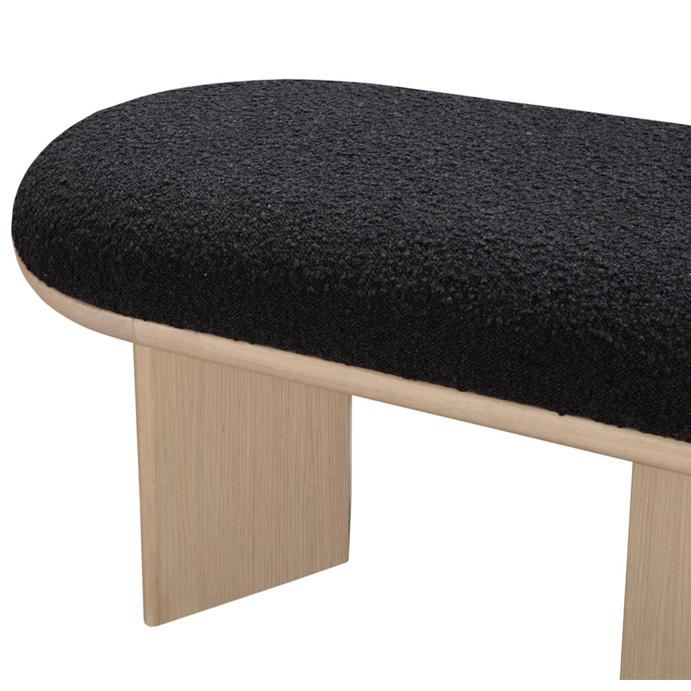Wilshire Black Boucle Fabric Bench. Picture 6