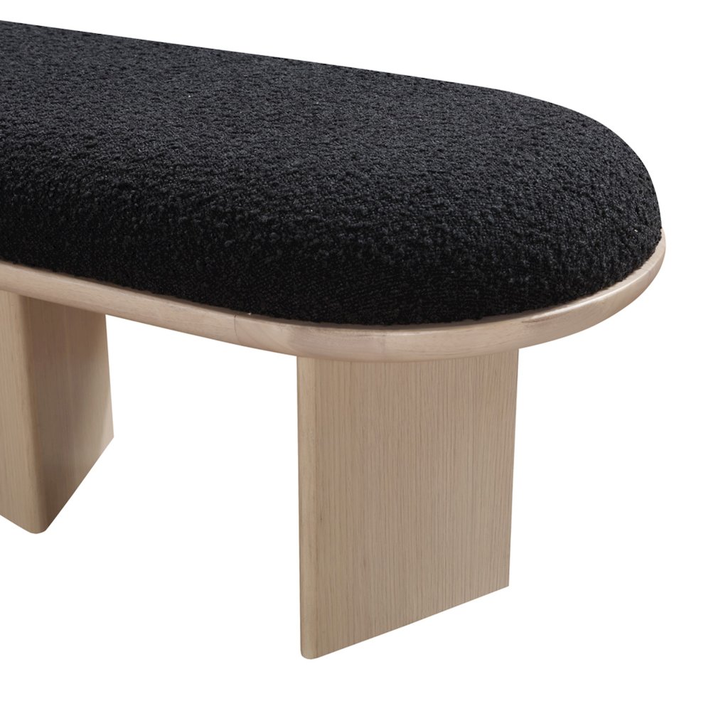 Wilshire Black Boucle Fabric Bench. Picture 7