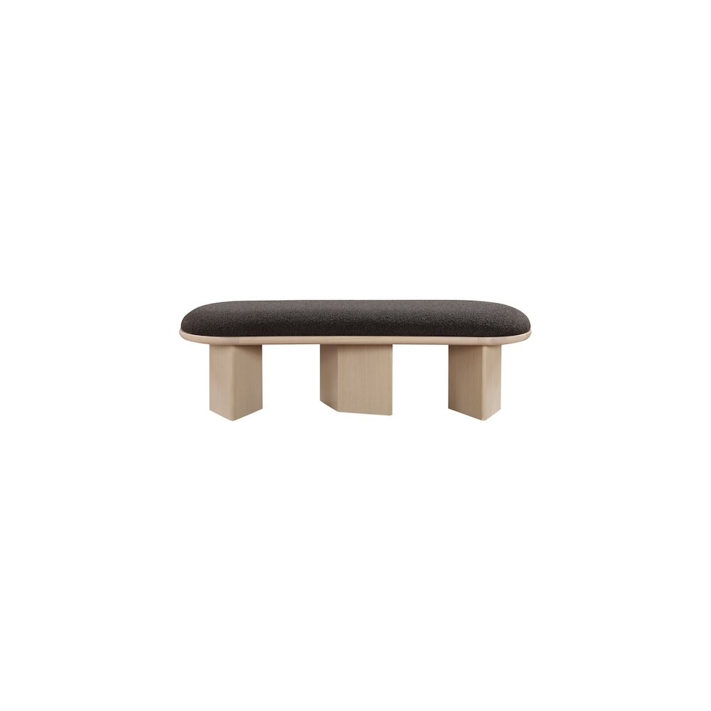 Wilshire Brown Boucle Fabric Bench. Picture 4