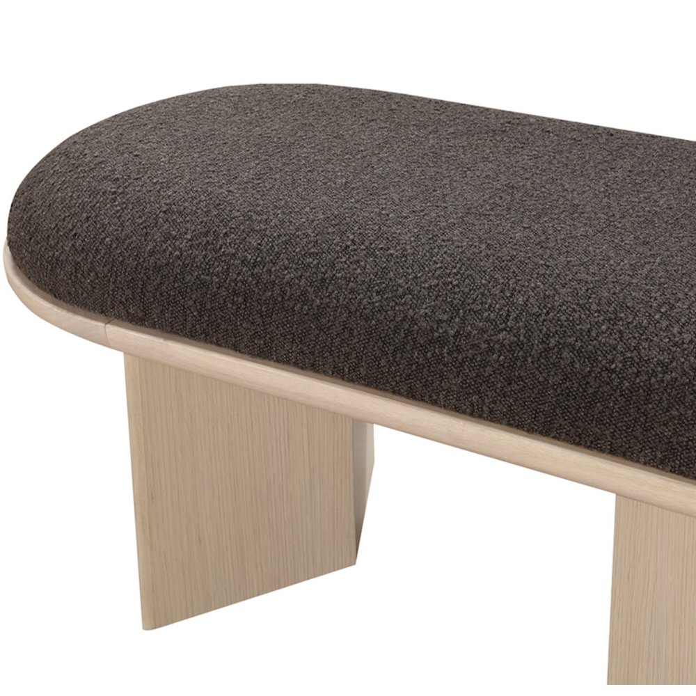 Wilshire Brown Boucle Fabric Bench. Picture 6