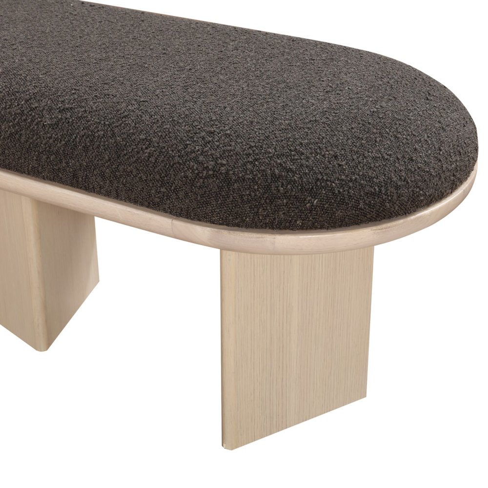 Wilshire Brown Boucle Fabric Bench. Picture 7