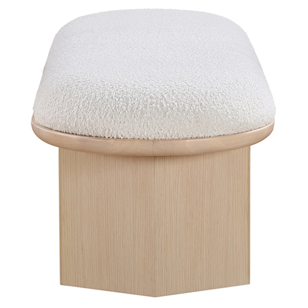 Wilshire Cream Boucle Fabric Bench. Picture 5