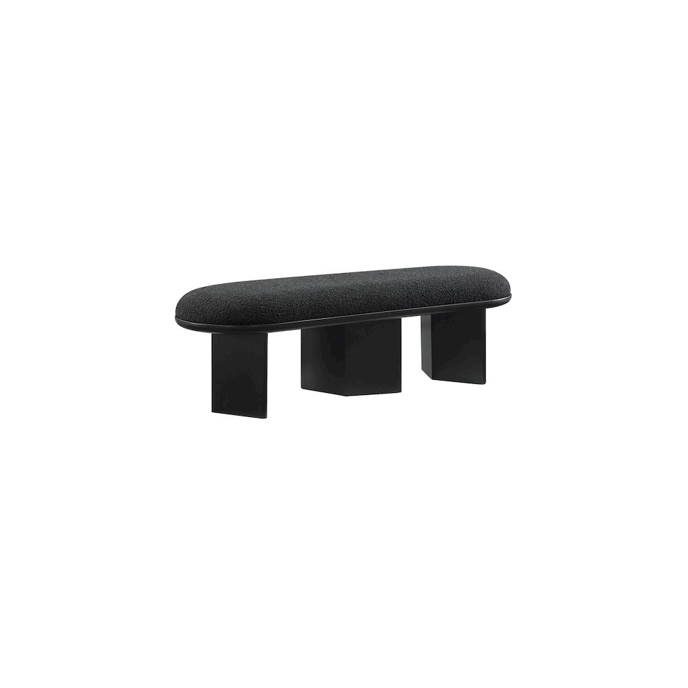 Wilshire Black Boucle Fabric Bench. Picture 3