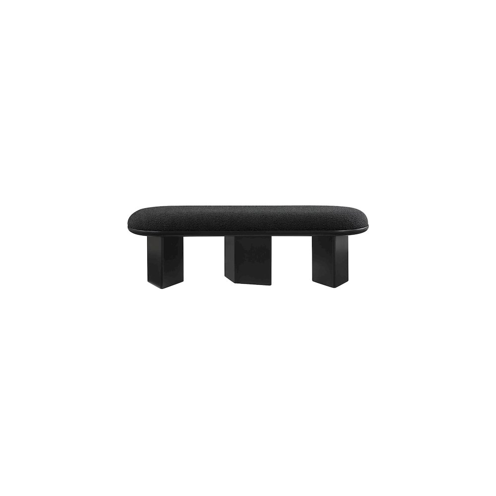 Wilshire Black Boucle Fabric Bench. Picture 4
