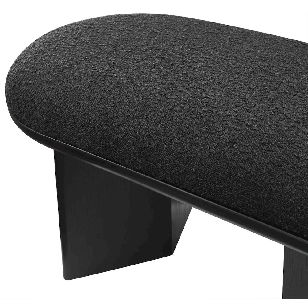 Wilshire Black Boucle Fabric Bench. Picture 6