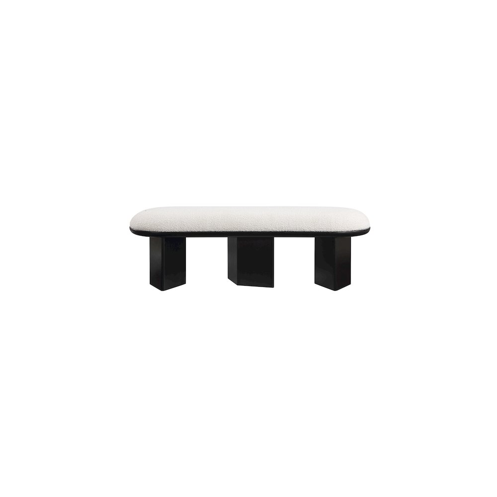 Wilshire Cream Boucle Fabric Bench. Picture 4