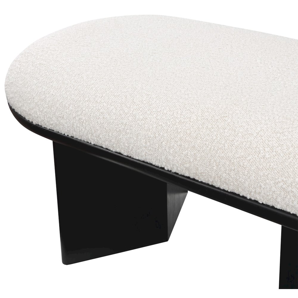 Wilshire Cream Boucle Fabric Bench. Picture 6