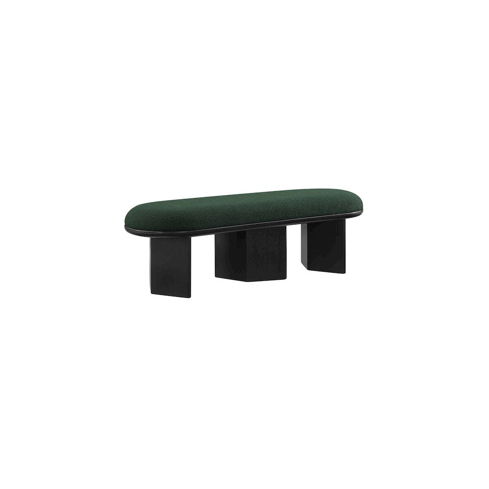 Wilshire Green Boucle Fabric Bench. Picture 3