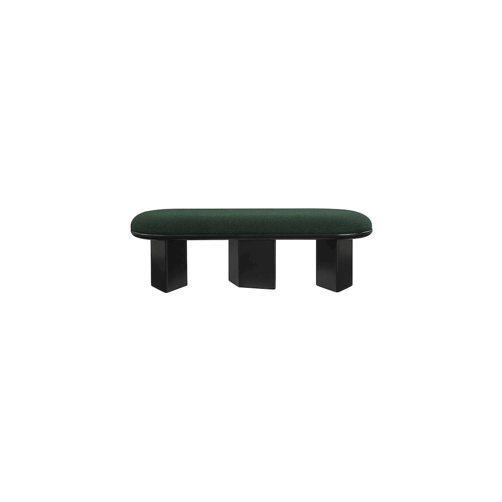 Wilshire Green Boucle Fabric Bench. Picture 4
