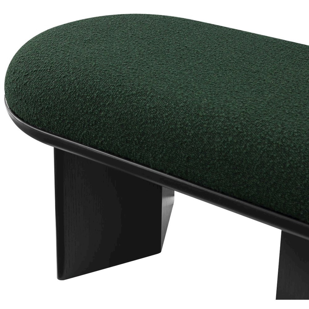 Wilshire Green Boucle Fabric Bench. Picture 6