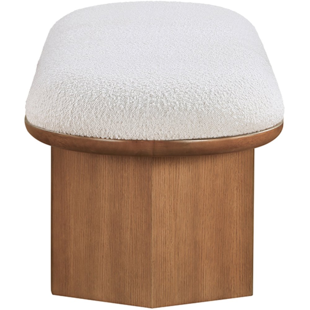 Wilshire Cream Boucle Fabric Bench. Picture 5