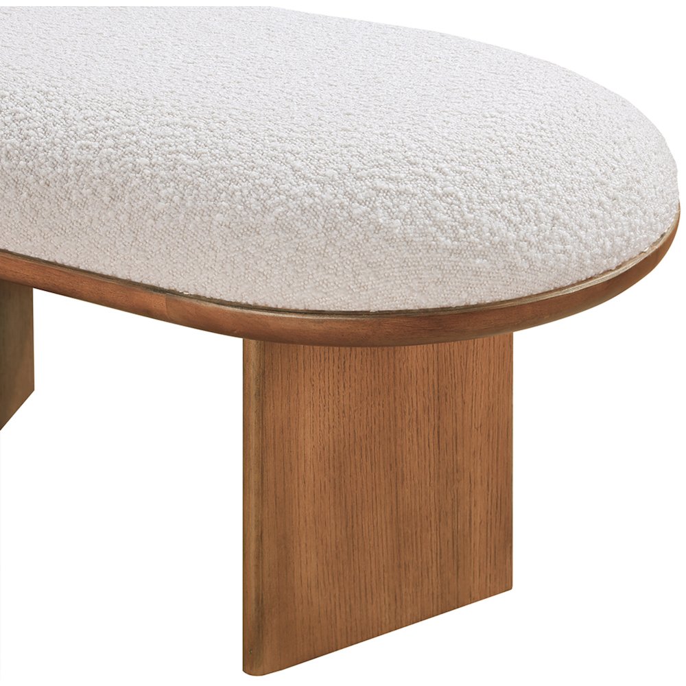 Wilshire Cream Boucle Fabric Bench. Picture 6
