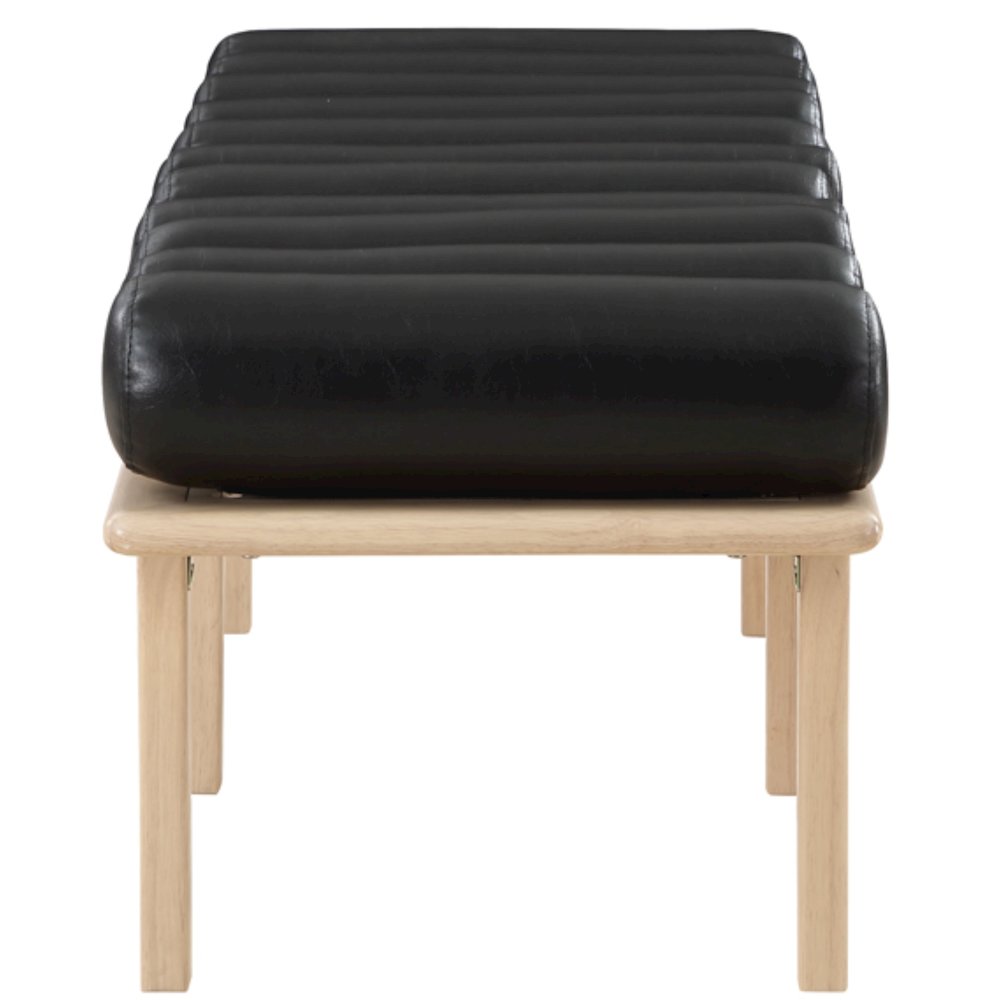 Landon Black Vegan Leather Bench. Picture 5