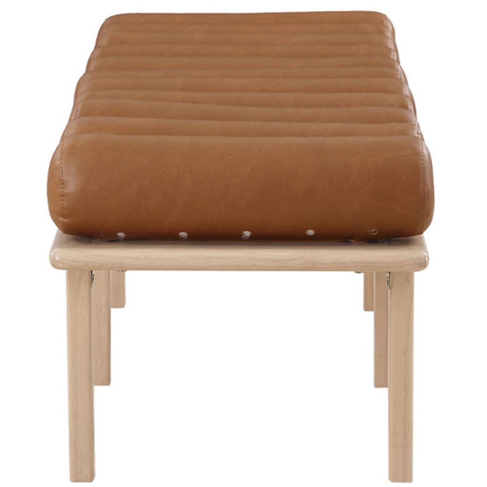 Landon Cognac Vegan Leather Bench. Picture 5