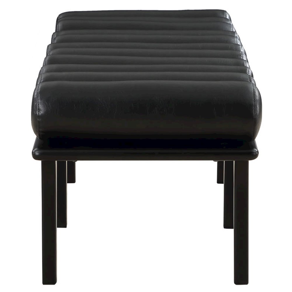 Landon Black Vegan Leather Bench. Picture 5