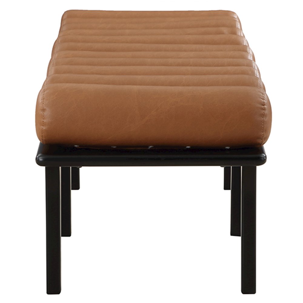 Landon Cognac Vegan Leather Bench. Picture 5