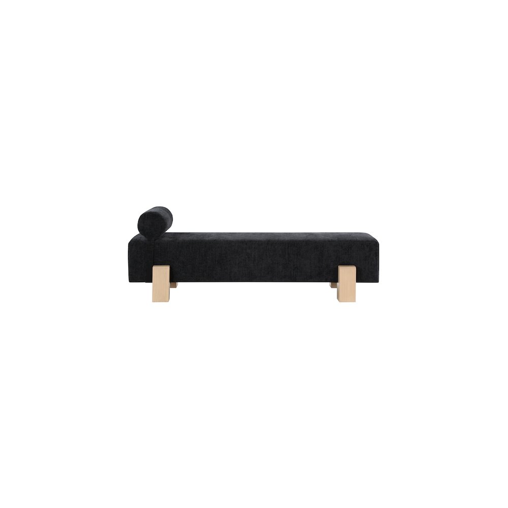 Edison Black Chenille Fabric Bench. Picture 4