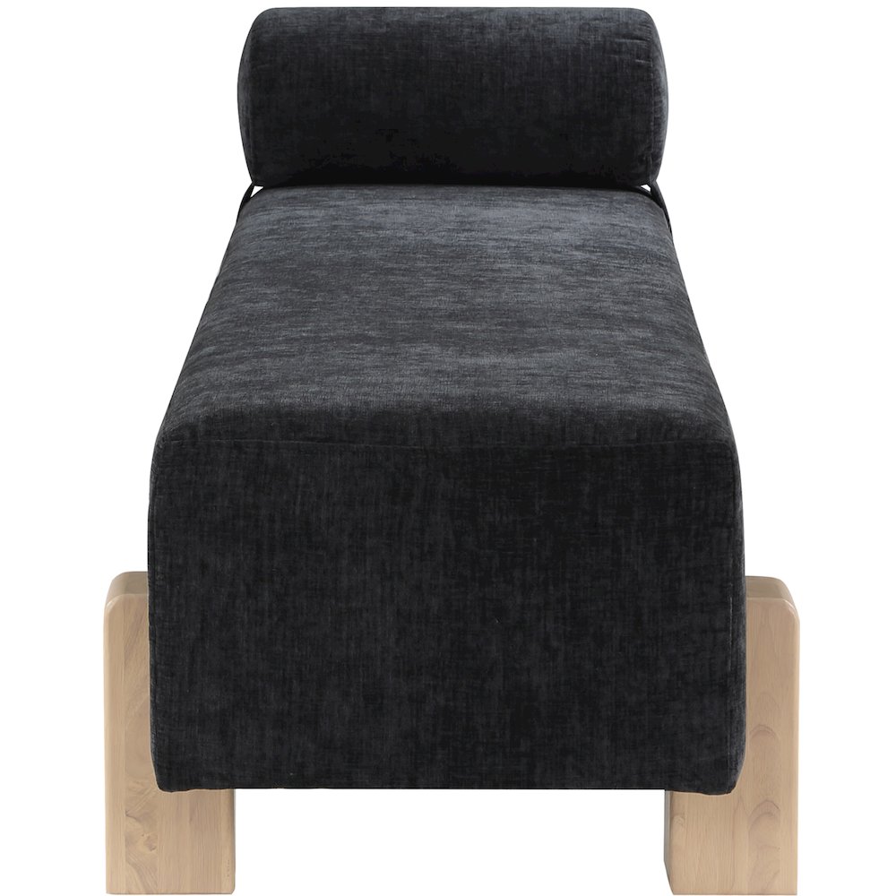 Edison Black Chenille Fabric Bench. Picture 5