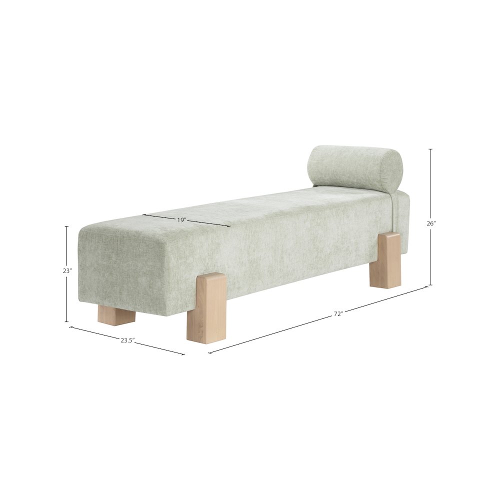 Edison Mint Green Chenille Fabric Bench. Picture 9