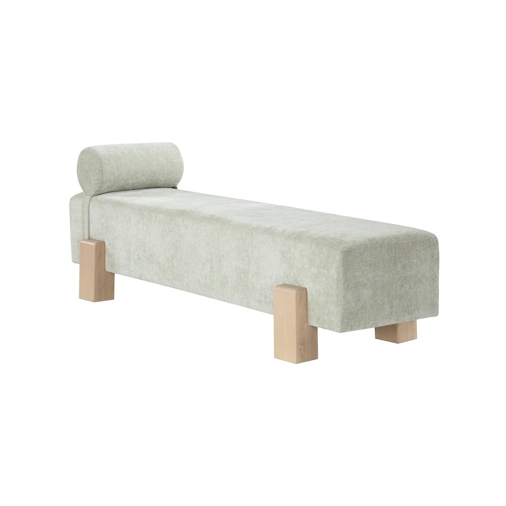 Edison Mint Green Chenille Fabric Bench. Picture 3
