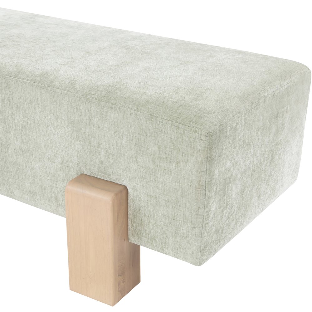 Edison Mint Green Chenille Fabric Bench. Picture 6
