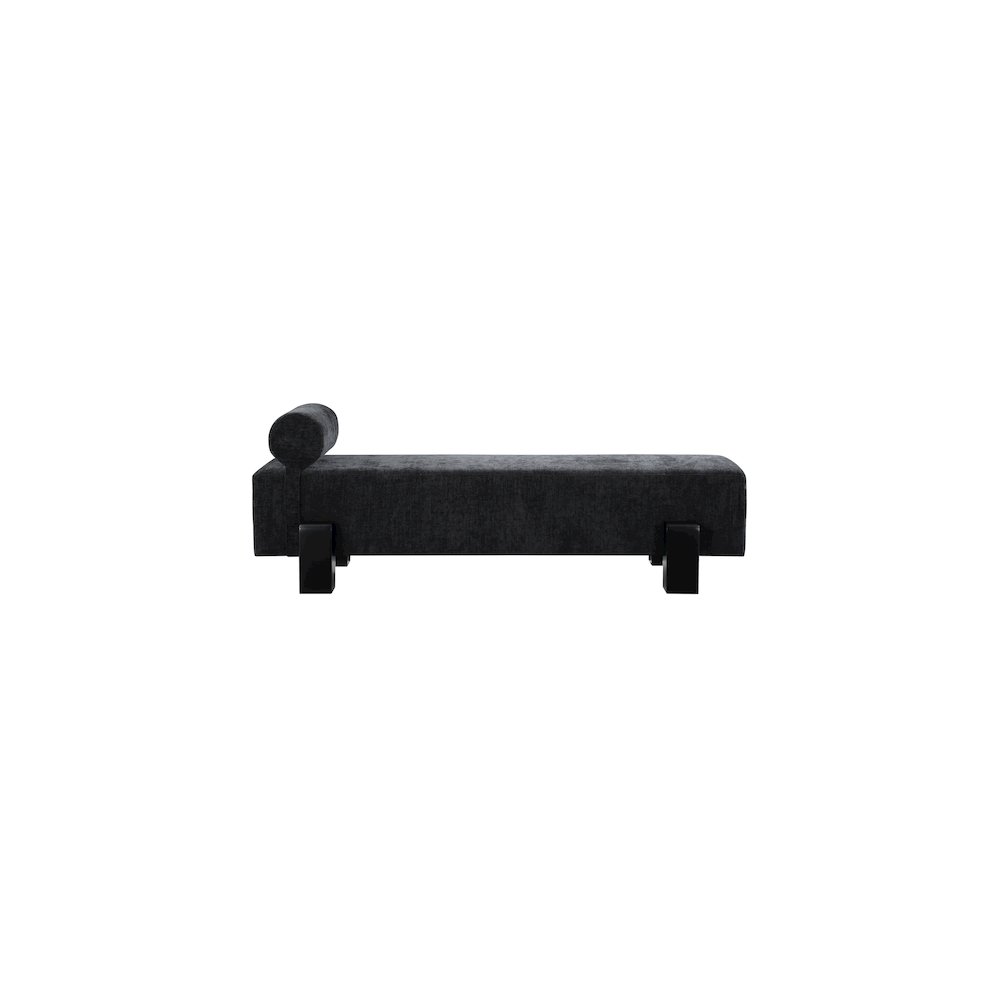 Edison Black Chenille Fabric Bench. Picture 4