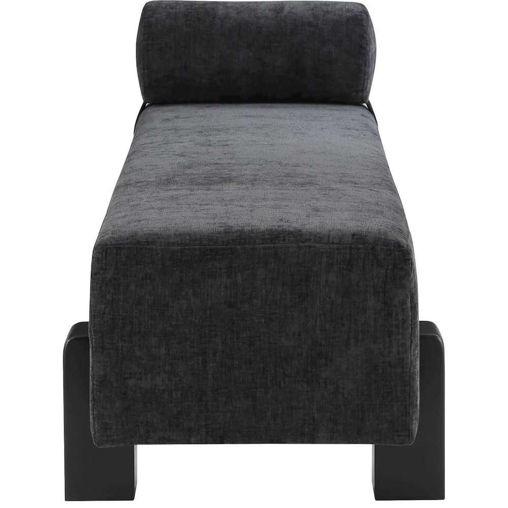 Edison Black Chenille Fabric Bench. Picture 5