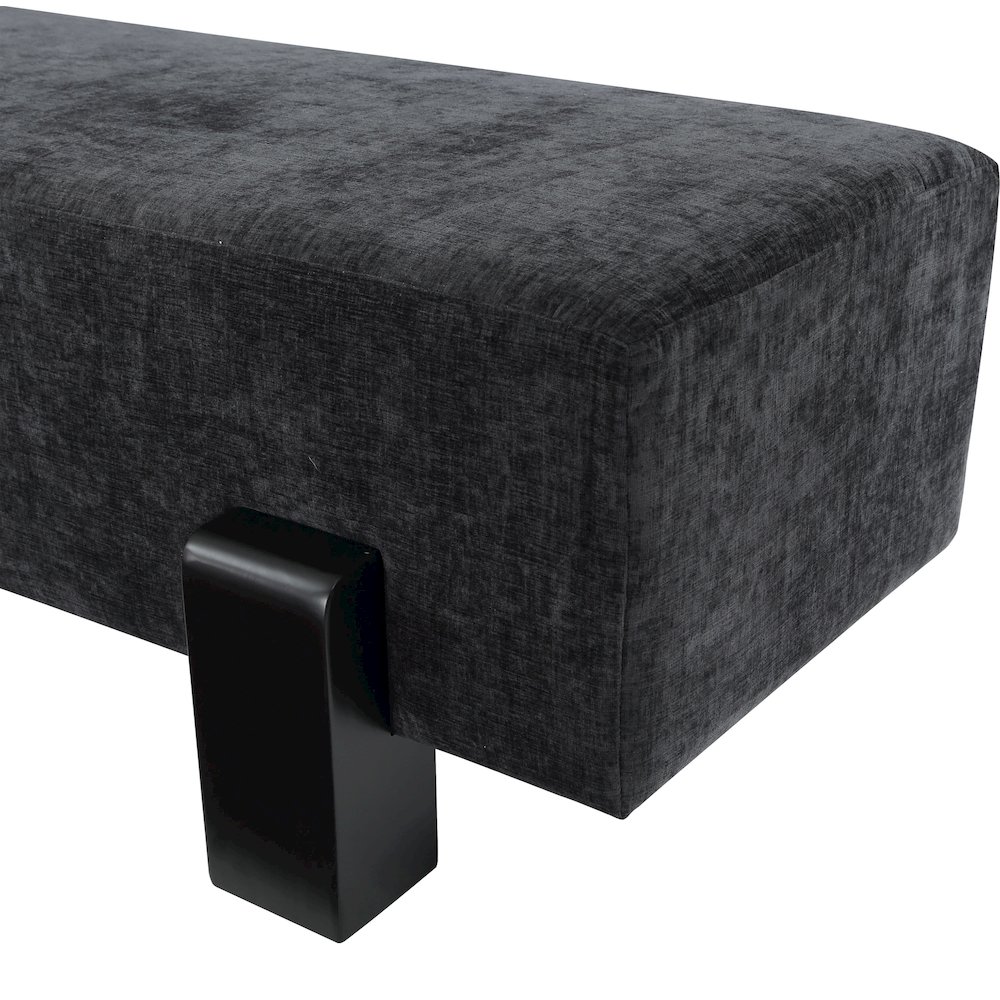 Edison Black Chenille Fabric Bench. Picture 6