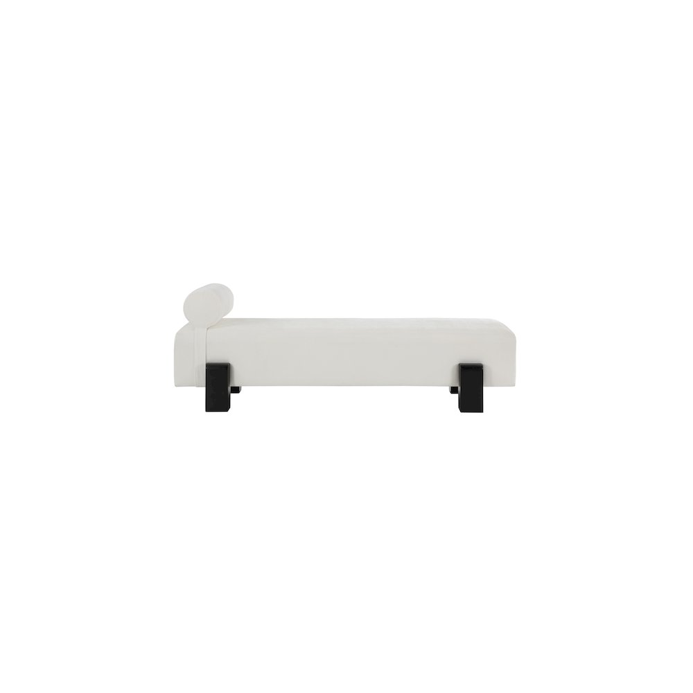Edison Cream Chenille Fabric Bench. Picture 4