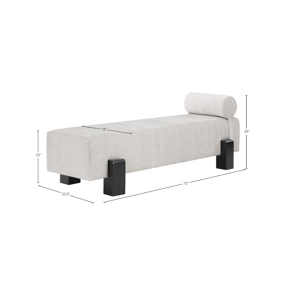 Edison Light Grey Chenille Fabric Bench. Picture 9