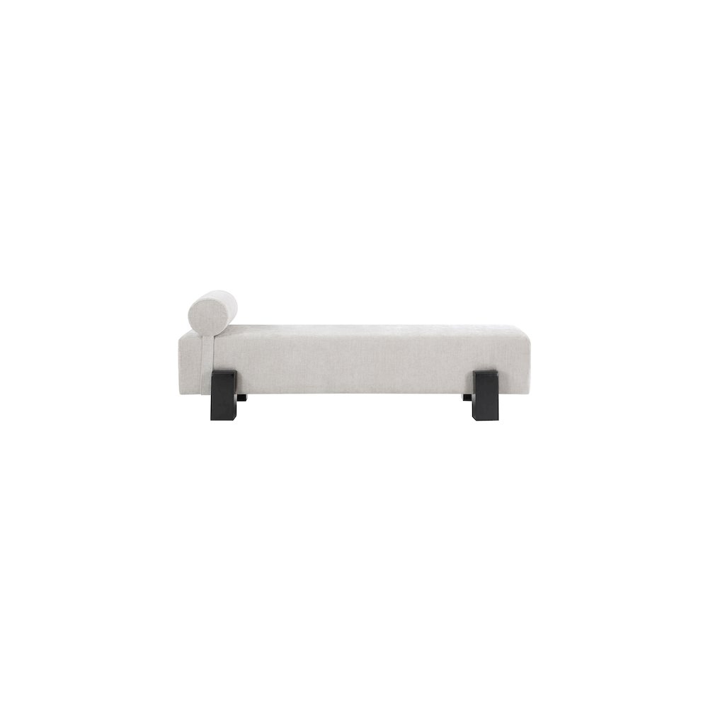Edison Light Grey Chenille Fabric Bench. Picture 4