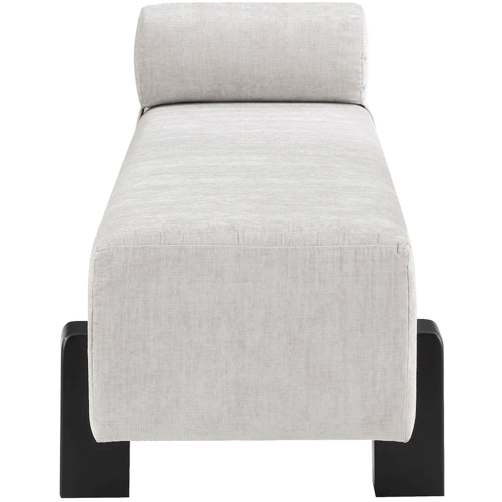 Edison Light Grey Chenille Fabric Bench. Picture 5