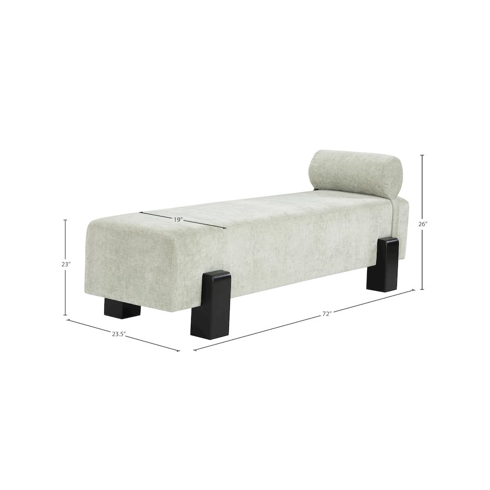 Edison Mint Green Chenille Fabric Bench. Picture 9