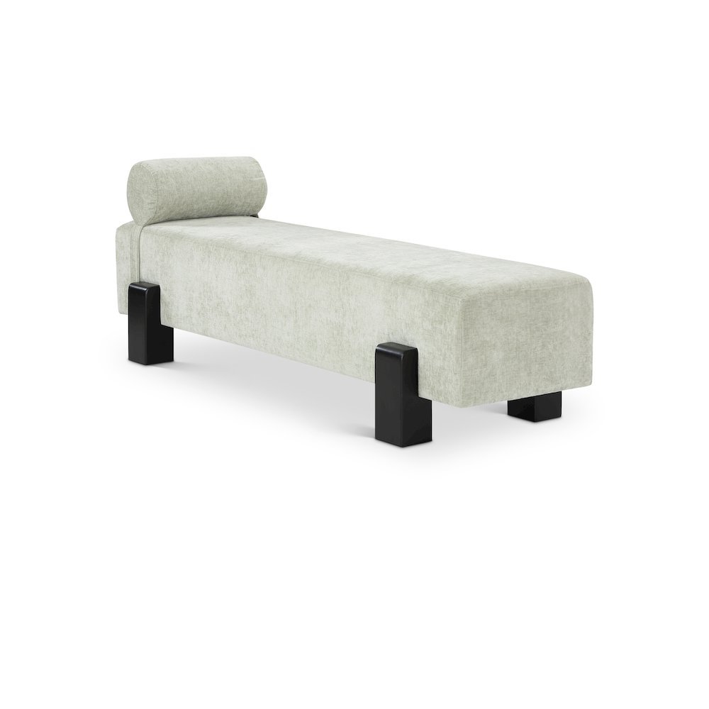 Edison Mint Green Chenille Fabric Bench. Picture 1