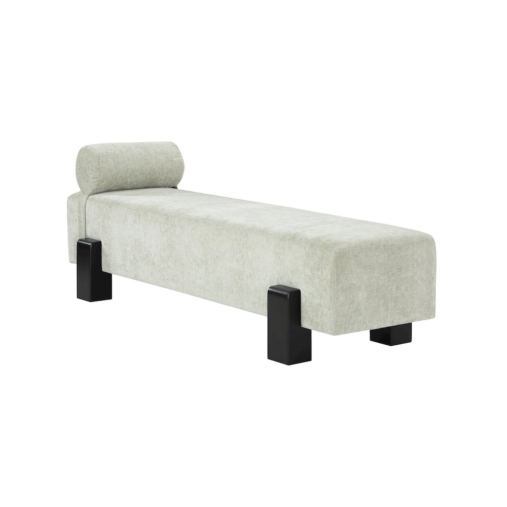 Edison Mint Green Chenille Fabric Bench. Picture 3
