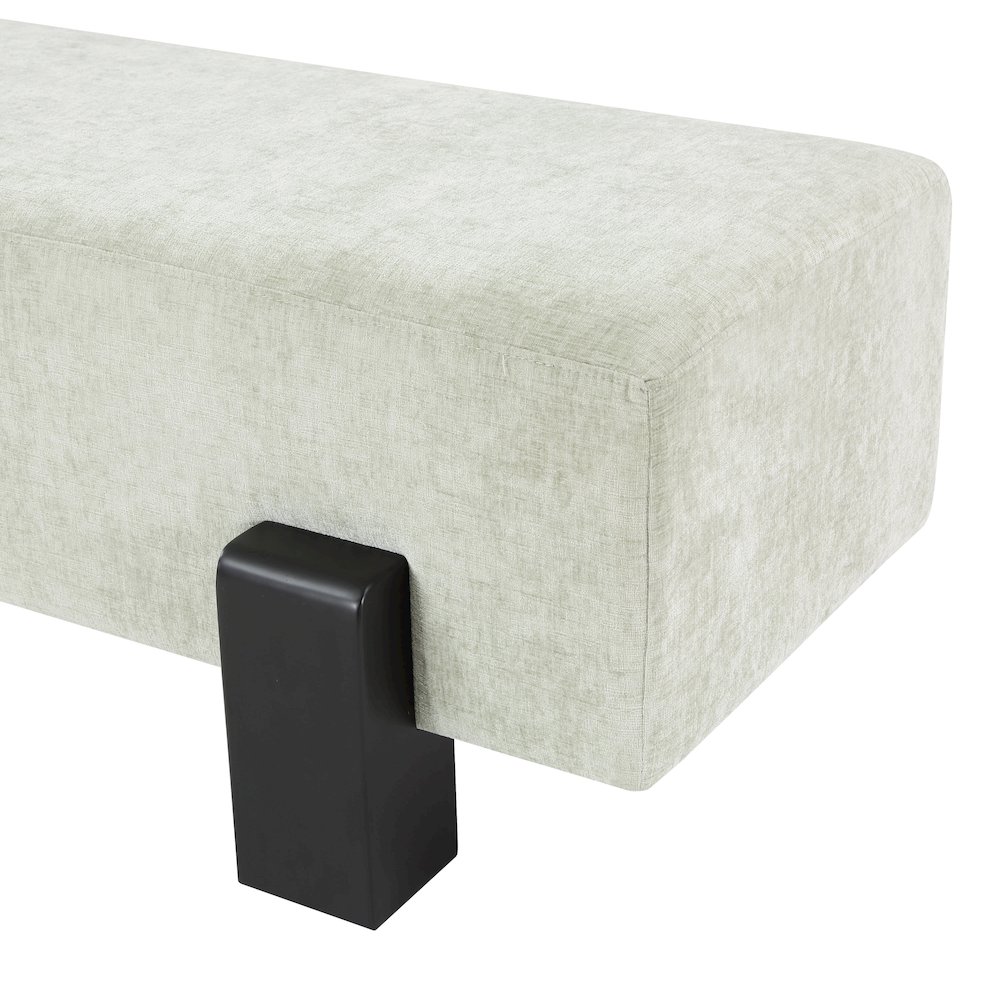 Edison Mint Green Chenille Fabric Bench. Picture 6