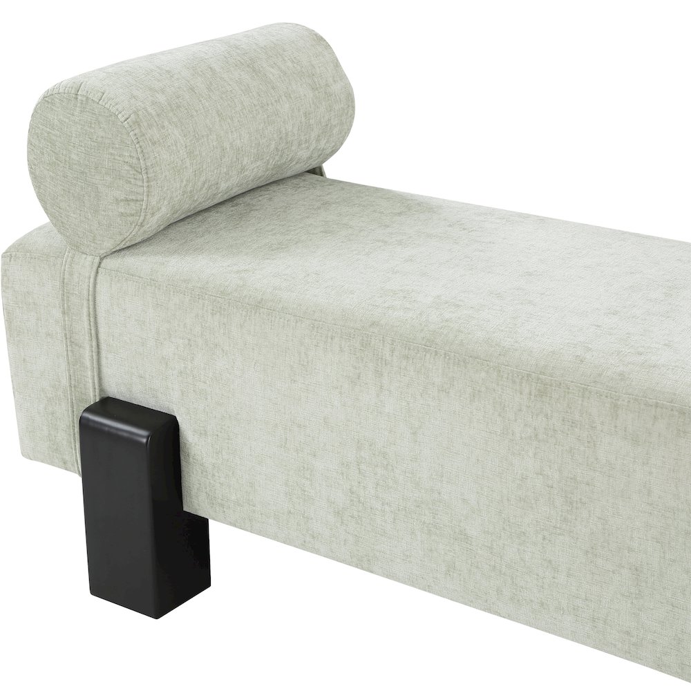 Edison Mint Green Chenille Fabric Bench. Picture 7