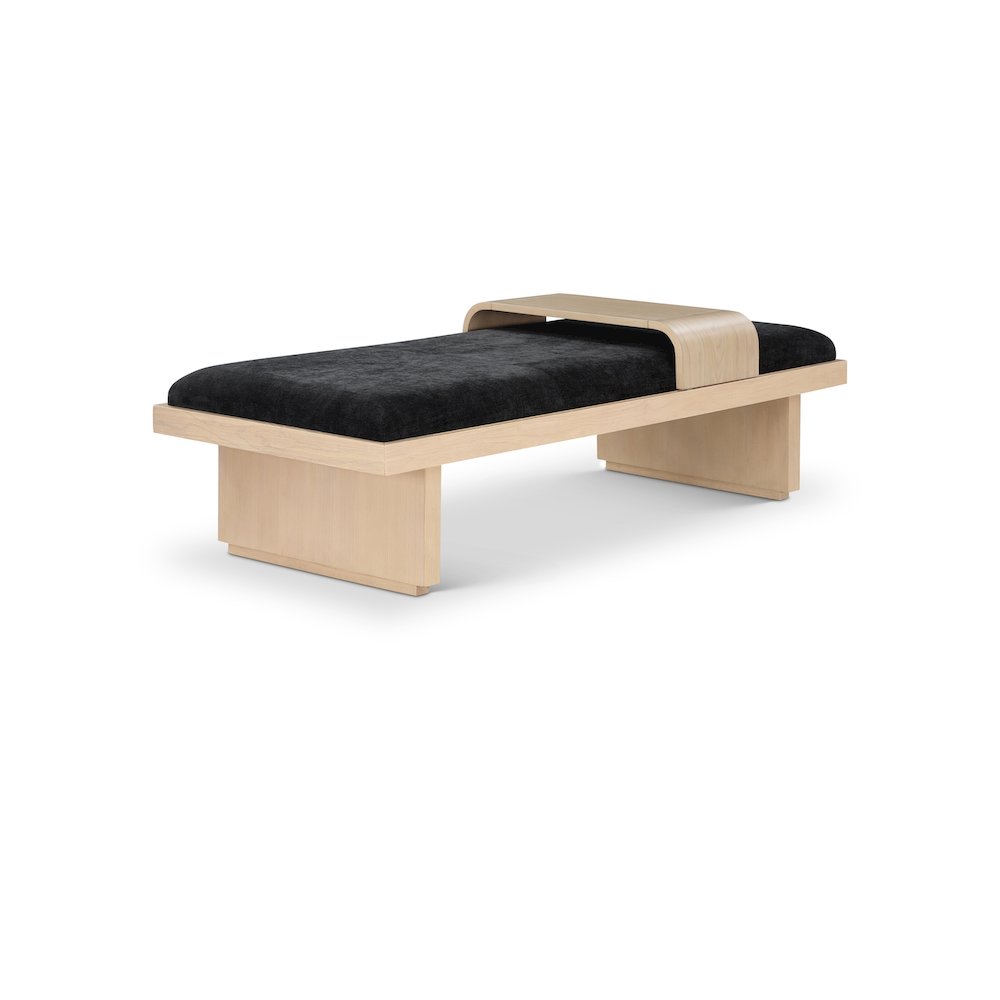 Arlington Black Chenille Fabric Bench. Picture 1