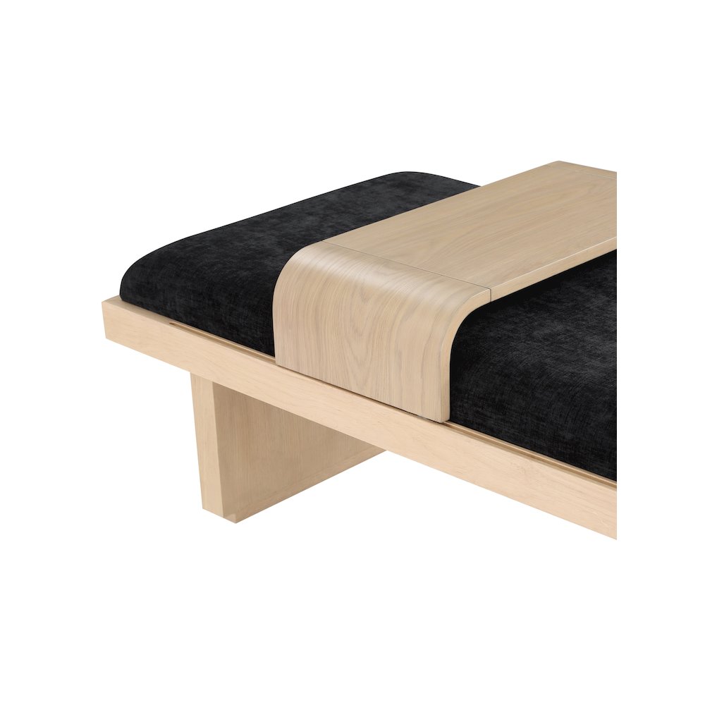 Arlington Black Chenille Fabric Bench. Picture 7