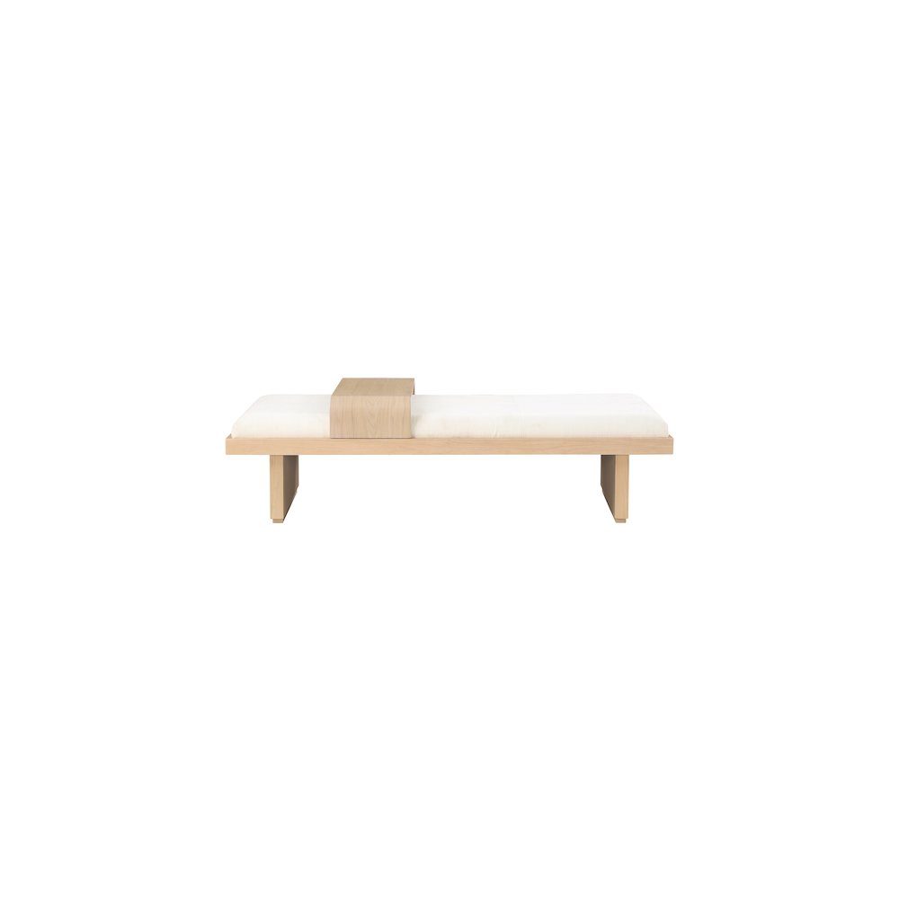 Arlington Cream Chenille Fabric Bench. Picture 4