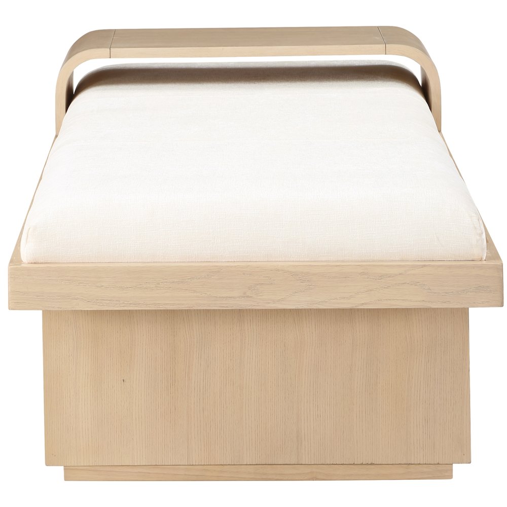 Arlington Cream Chenille Fabric Bench. Picture 5