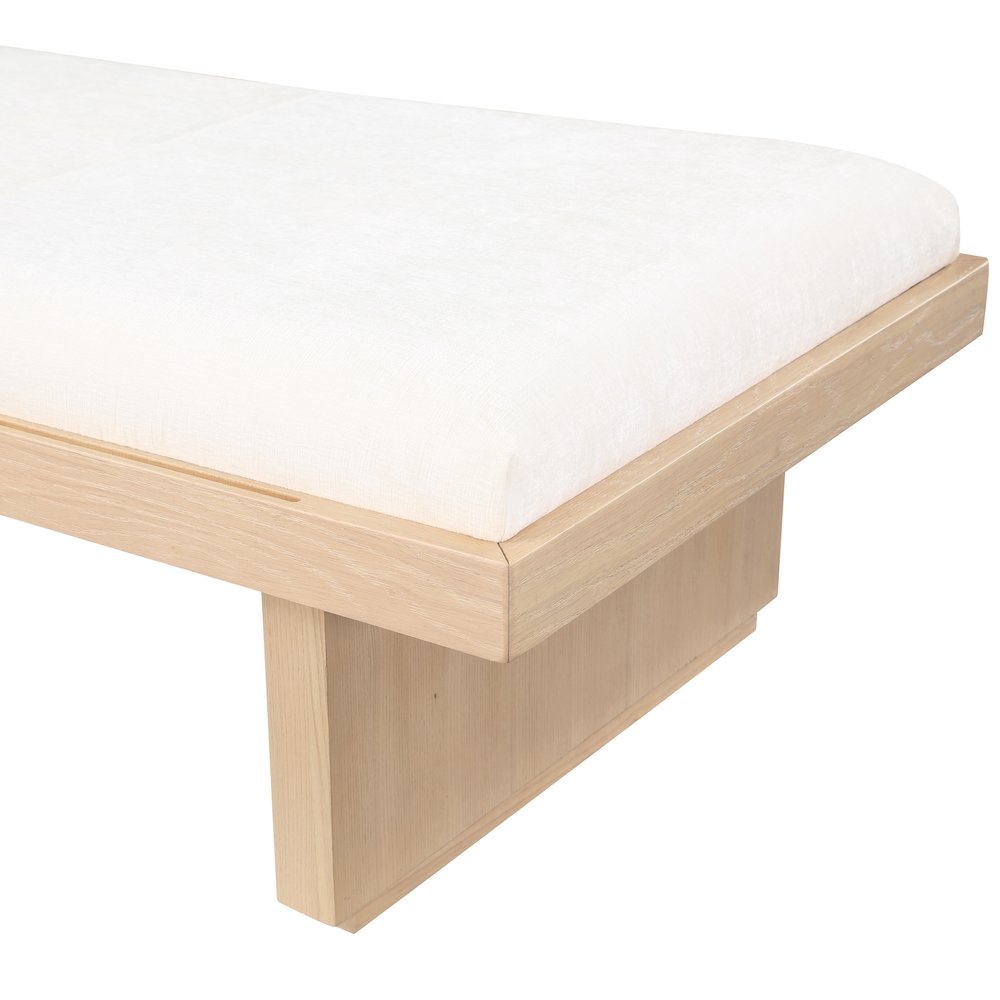 Arlington Cream Chenille Fabric Bench. Picture 6