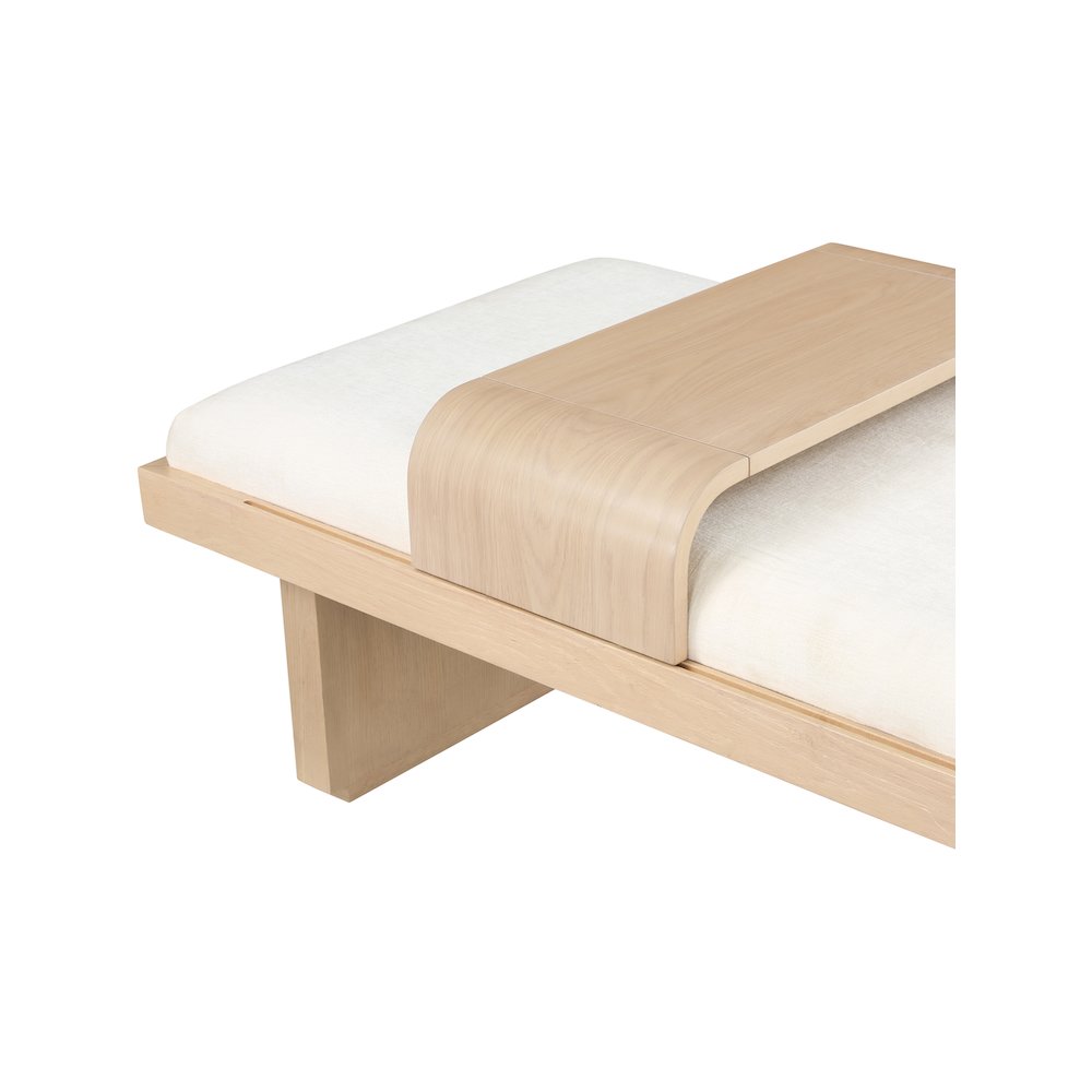 Arlington Cream Chenille Fabric Bench. Picture 7