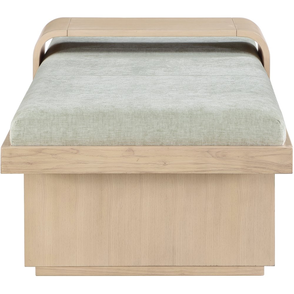 Arlington Mint Green Chenille Fabric Bench. Picture 5