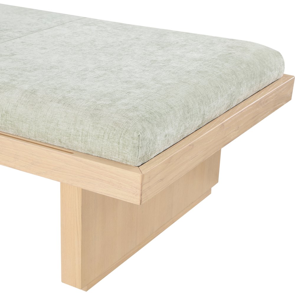 Arlington Mint Green Chenille Fabric Bench. Picture 6