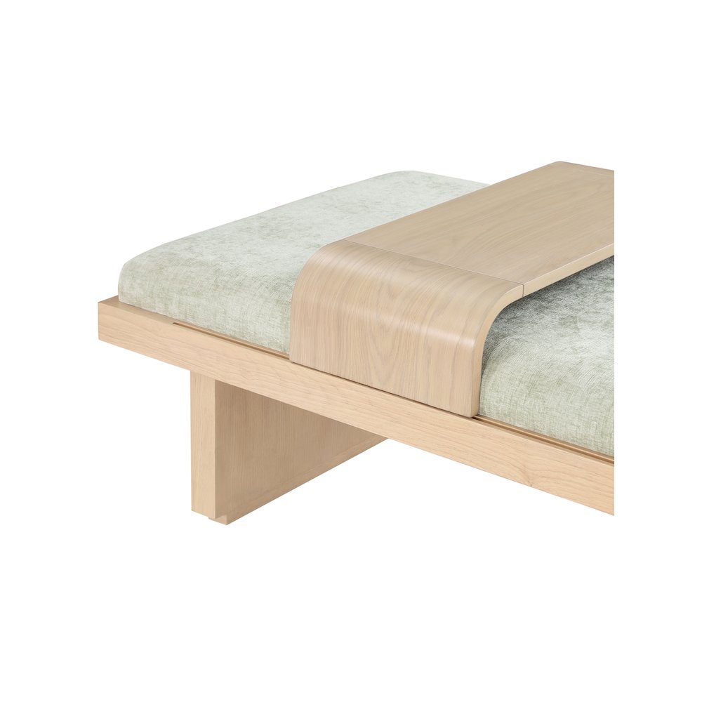 Arlington Mint Green Chenille Fabric Bench. Picture 7