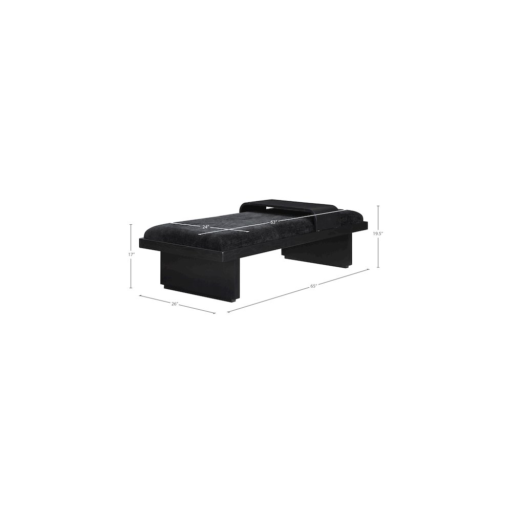 Arlington Black Chenille Fabric Bench. Picture 9