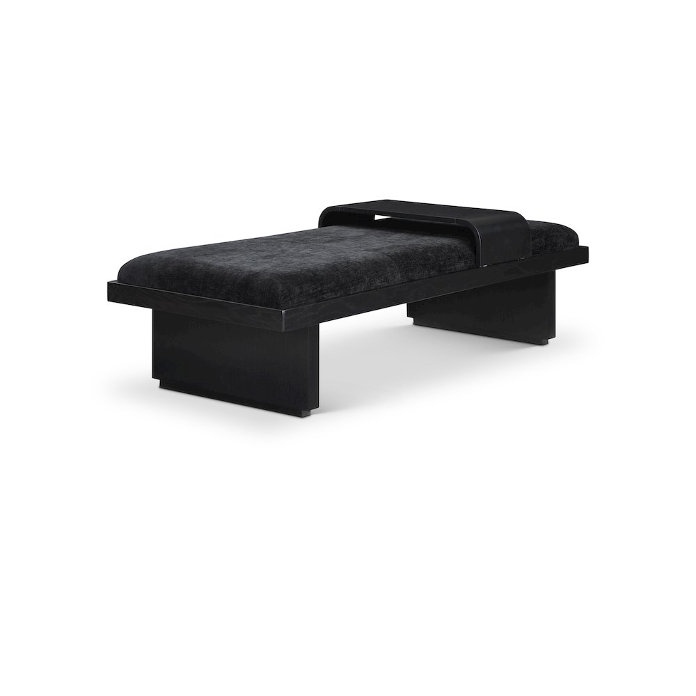 Arlington Black Chenille Fabric Bench. Picture 1