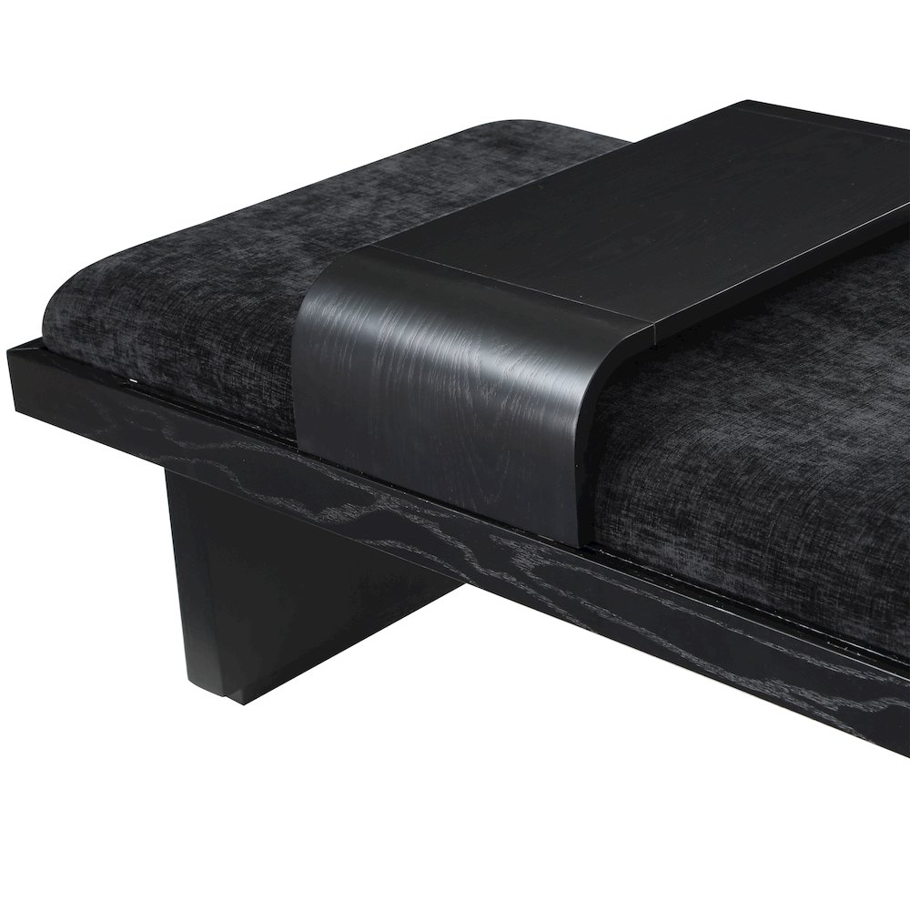 Arlington Black Chenille Fabric Bench. Picture 7